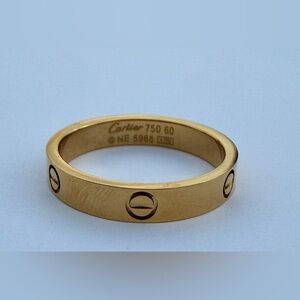 Love‎ ring gold plated unisex sz 10 4mm